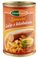 Лечо с копчеными колбасками
